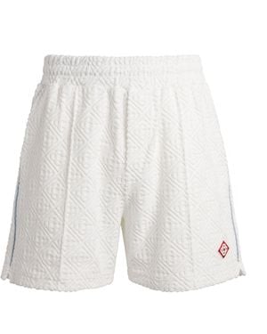 CASABLANCA Towelling Monogram Shorts - White