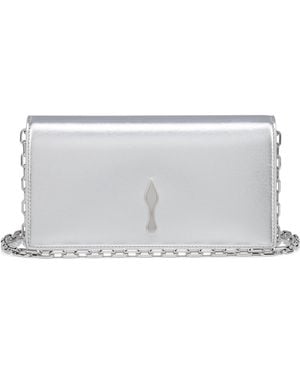 Christian Louboutin Bettina Patent Leather Clutch Bag - Grey