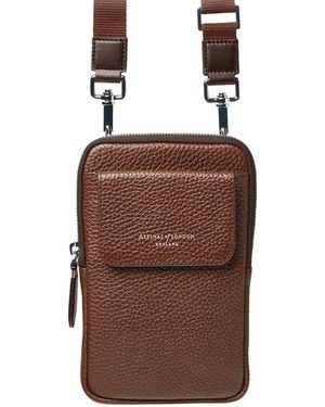 Aspinal of London Leather Cross-Body Phone Pouch - Brown