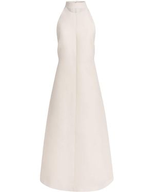 BITE STUDIOS Wool-Silk High-Neck Maxi Dress - White