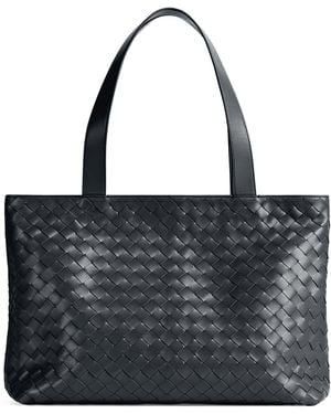 Bottega Veneta Small Leather Zipped Tote Bag - Black