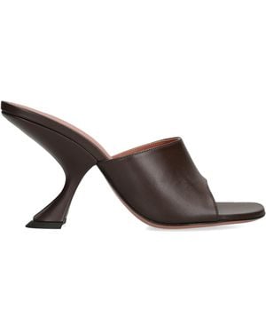 AMINA MUADDI Leather Taylor Heeled Mules 90 - Brown