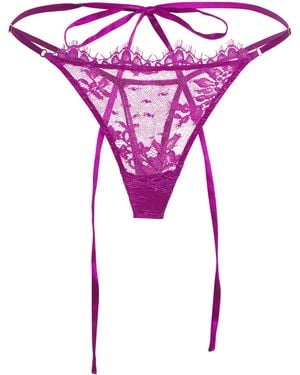 Kiki de Montparnasse Lace Jolie Thong - Purple
