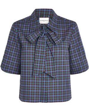 Claudie Pierlot Check Pussybow Blouse - Blue