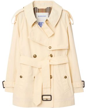 Burberry Short Gabardine Fitzrovia Trench Coat - Natural