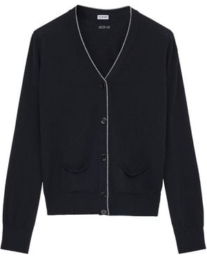 Loewe Wool V-Neck Cardigan - Blue