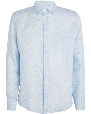 Derek Rose Linen Milan Print Shirt - Blue