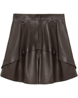 Loewe Nappa Leather Longline Shorts - Brown