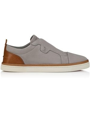 Christian Louboutin Marcontonio Leather Slip-On Trainers - Brown