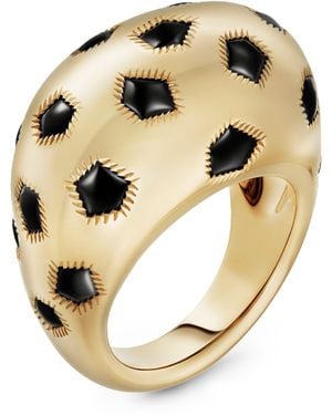 Cartier And Onyx Panthère De Ring - Metallic