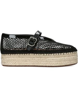 Alaïa Patent Leather Mesh Espadrilles - Black
