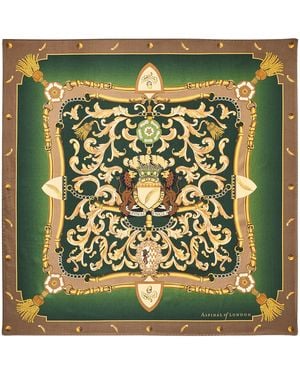 Aspinal of London Silk Signature Scarf - Green