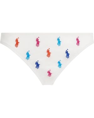 Polo Ralph Lauren Polo Pony-Embroidered Bikini Bottoms - White