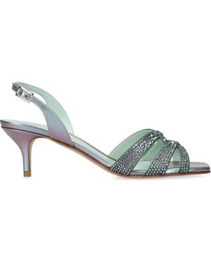 Gina Leather Curtis Heeled Sandals 50 - Metallic