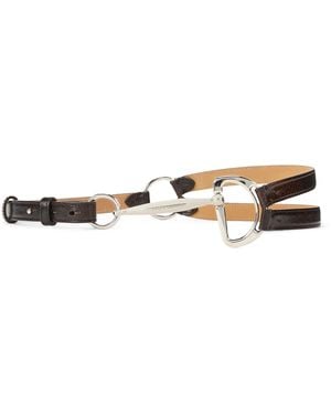 Ralph Lauren Leather Equestrian Belt - Metallic