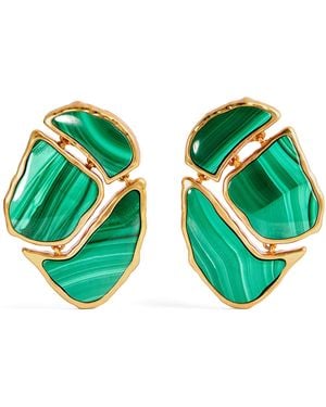 Zimmermann Plated And Malachite Cracked Byron Earrings - Green