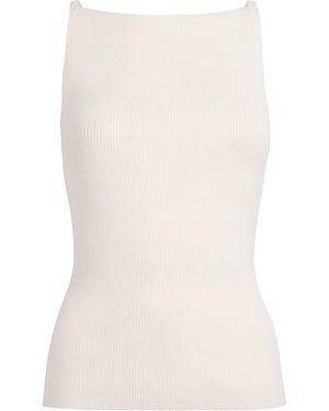 Maje Cotton-Blend High-Neck Top - White