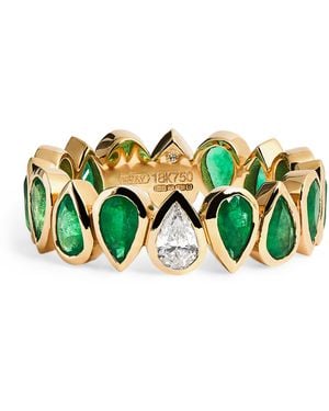 SHAY Diamond And Emerald Eternity Ring - Green