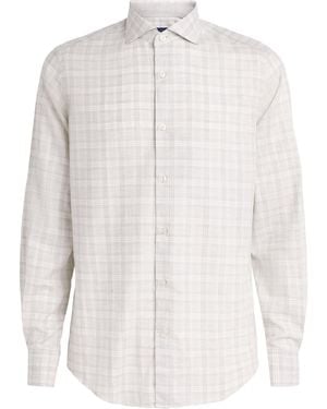 Paul & Shark Cotton-Cashmere Check Shirt - White