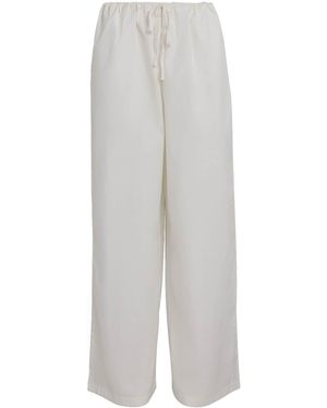 Skims Cotton Poplin Wide-Leg Trousers - Grey