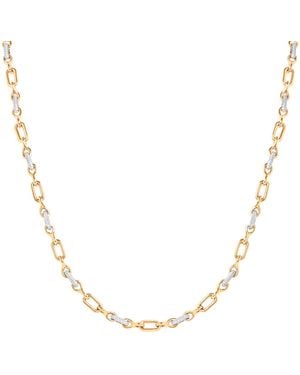 Astrid & Miyu Pavé Chain Link Necklace - Metallic