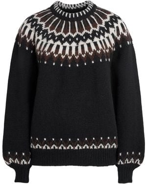 Doen Alpaca-Blend Fair Isle Field Jumper - Black