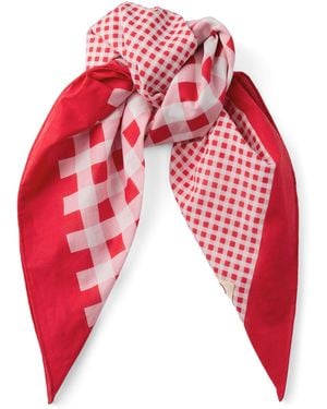 Jimmy Choo Cotton Gingham Sula Bandana - Red