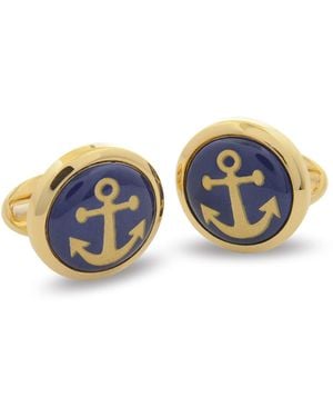 Halcyon Days Plated Anchor Cufflinks - Blue
