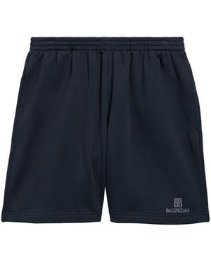 Balenciaga Cotton Nano Bb Shorts - Blue