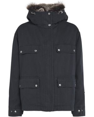 Yves Salomon Fox Fur-Trim Parka Jacket - Blue