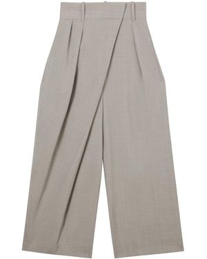 Loewe Wool Cropped Wrap Trousers - Grey