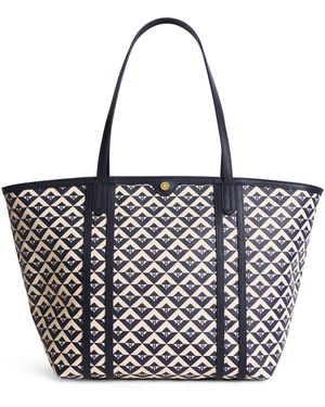 Harrods Coated Canvas Geometric Tote Bag - Black
