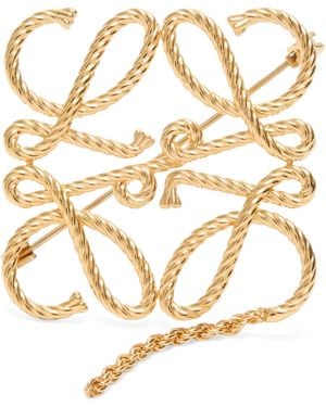Loewe Anagram Rope Brooch - Metallic