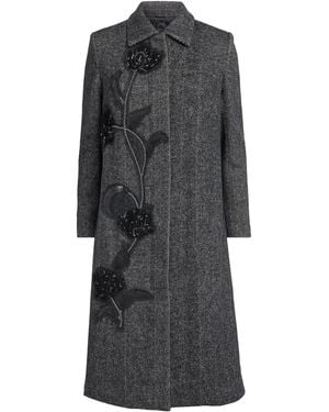 Huishan Zhang Floral Appliqué Giana Coat - Grey