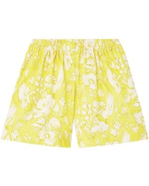 McQueen Warped Floral Shorts - Yellow
