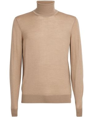 Pal Zileri Wool-Silk Rollneck Jumper - Natural