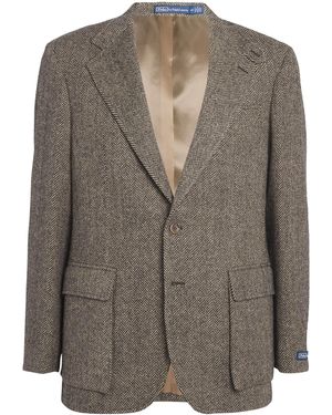 Polo Ralph Lauren Wool Herringbone Tweed Blazer - Brown