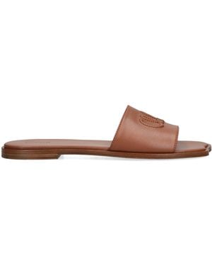 Chloé Leather Soleil Flat Sandals - Brown