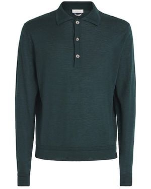 Jacob Cohen Wool-Silk Polo Jumper - Green