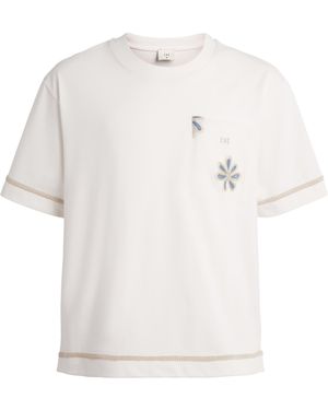 CHE Cotton Embroidered Daisel T-Shirt - White