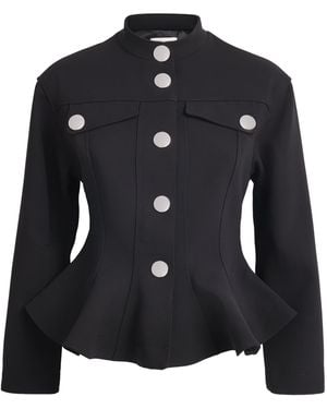 Sandro Peplum-Hem Jacket - Black