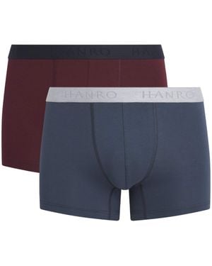 Hanro Stretch-Cotton Essentials Trunks - Blue