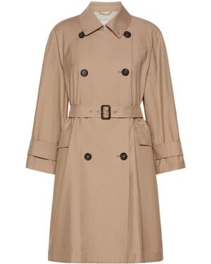 Max Mara Water-Repellent Short Trench Coat - Natural