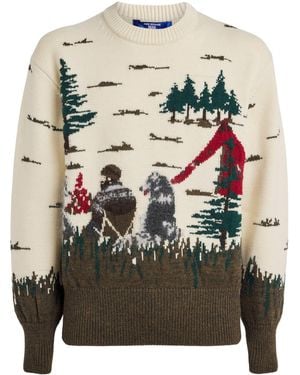 Junya Watanabe Wool Woodland Intarsia Jumper - Grey
