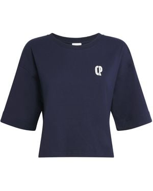 Claudie Pierlot Cotton Logo-Embroidered T-Shirt - Blue