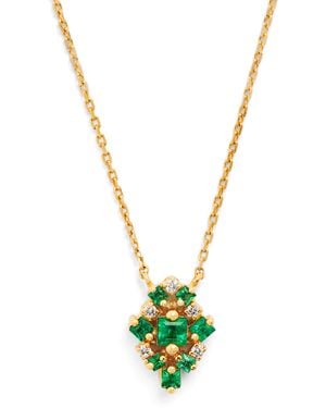 Suzanne Kalan Diamond And Emerald La Fantaisie Necklace - Metallic
