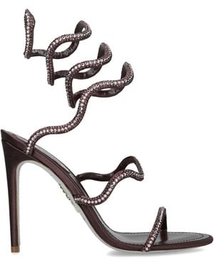Rene Caovilla Embellished Wave Heeled Sandals 105 - Black