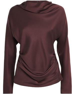 Jonathan Simkhai Satin Draped Victoria Blouse - Purple
