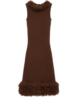 Loewe Wool-Blend Mini Dress - Brown
