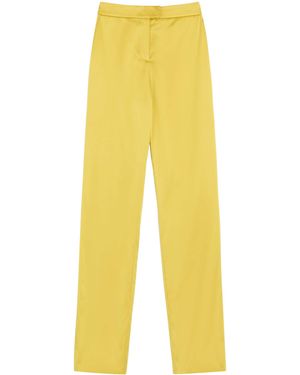 Valentino Silk-Blend Straight Trousers - Yellow